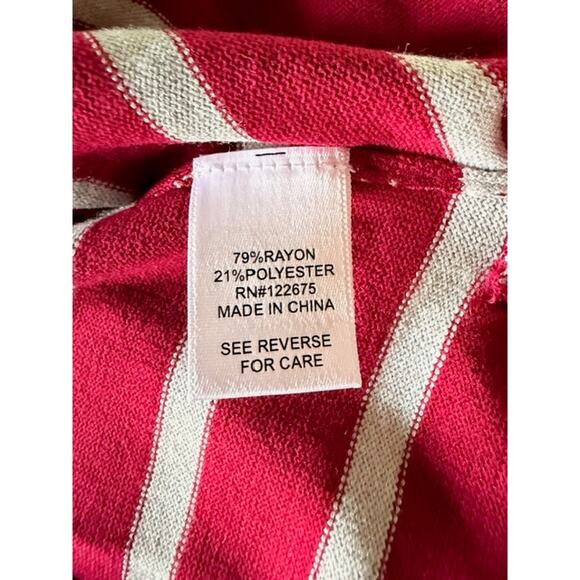 Ley & Me Red/White Striped Lightweight Sweater – Size Large - Picture 5 of 6